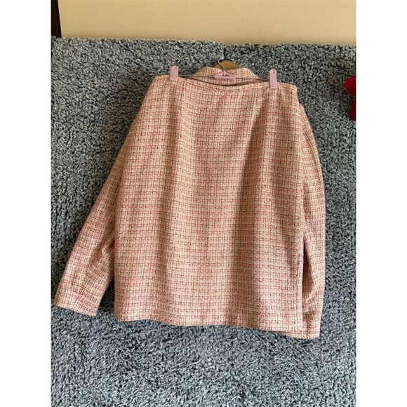 Worthington Women's Pink Tweed Blazer & Skirt Set Size 12 Long Sleeve Casual - Picture 4 of 8